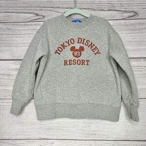TOKYO DISNEY RESORT TODLER HEAVY COTTON BLEND‎ GRAY SWEATSHIRT SIZE 120 JAPAN 4T